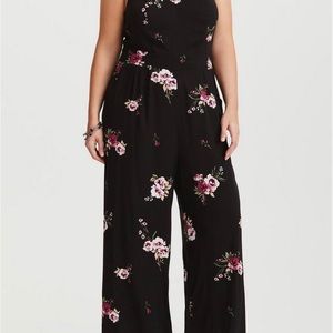 Torrid wide leg floral jumpsuit